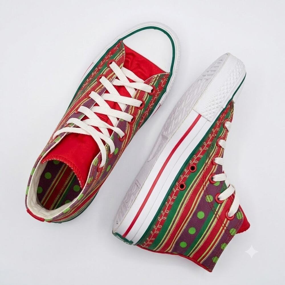 Converse Chuck Taylor All Stars Christmas Wrapping Shoes Red High Womens 5